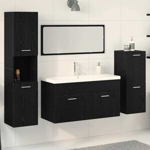 Bathroom Furniture Set 4 pcs Black Oak 80 x 38.5 x 45 cm vidaXL Bathroom Furniture Set 4 pcs Black Oak 80 x 38.5 x 45 cm vidaXL