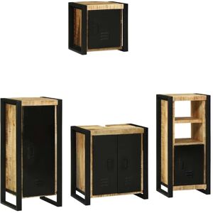 Vidaxl - Bathroom Furniture Set with Shelf 4 pcs Brown Solid Mango Wood Vidaxl - Bathroom Furniture Set with Shelf 4 pcs Brown Solid Mango Wood