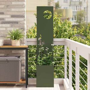 Garden Privacy Screen Olive green 32 x 140 cm Cold-rolled steel vidaXL Garden Privacy Screen Olive green 32 x 140 cm Cold-rolled steel vidaXL