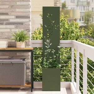 Garden Privacy Screen Olive green 32 x 140 cm Cold-rolled steel vidaXL Garden Privacy Screen Olive green 32 x 140 cm Cold-rolled steel vidaXL