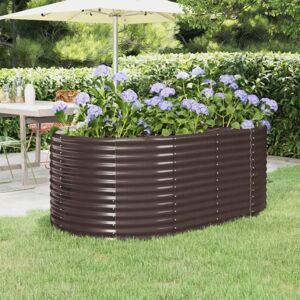 Garden Raised Bed Powder-coated Steel 175x100x68 cm Brown vidaXL Garden Raised Bed Powder-coated Steel 175x100x68 cm Brown vidaXL