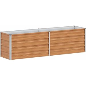 Garden Raised Bed Light Brown 160 x 40 x 45 cm Galvanised Steel vidaXL Garden Raised Bed Light Brown 160 x 40 x 45 cm Galvanised Steel vidaXL