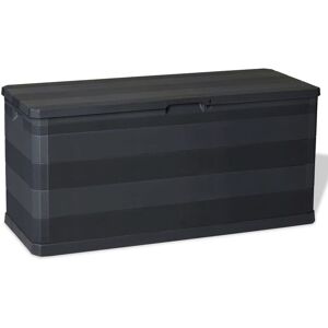 vidaXL Black Garden Storage Box 280L - Garden Storage Box vidaXL Black Garden Storage Box 280L - Garden Storage Box