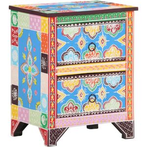 Hand Painted Bedside Cabinet 40x30x50 cm Solid Mango Wood vidaXL Hand Painted Bedside Cabinet 40x30x50 cm Solid Mango Wood vidaXL