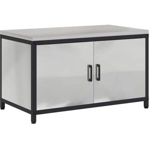 Kitchen Storage Cabinet with Shelf Silver Galvanised steel vidaXL Kitchen Storage Cabinet with Shelf Silver Galvanised steel vidaXL