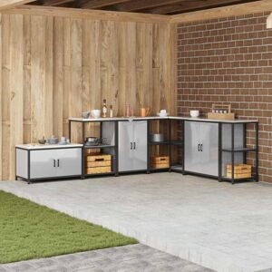 Kitchen Storage Cabinet with Shelf Silver Galvanised steel Vidaxl Kitchen Storage Cabinet with Shelf Silver Galvanised steel Vidaxl