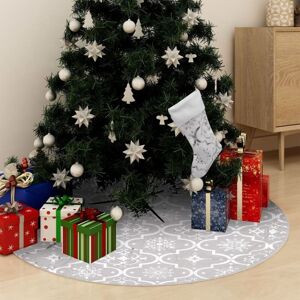 vidaXL White 150cm Luxury Christmas Tree Skirt with Sock vidaXL White 150cm Luxury Christmas Tree Skirt with Sock