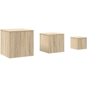 Side Tables 3 pcs Sonoma Oak Engineered Wood vidaXL Side Tables 3 pcs Sonoma Oak Engineered Wood vidaXL