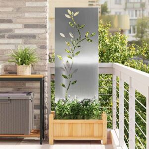 Garden Decorative Panel Silver 50 x 140 cm Galvanised steel Vidaxl Garden Decorative Panel Silver 50 x 140 cm Galvanised steel Vidaxl