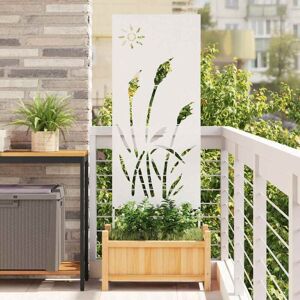 Garden Privacy Screen White 50 x 140 cm Cold-rolled steel vidaXL Garden Privacy Screen White 50 x 140 cm Cold-rolled steel vidaXL