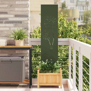 Garden Privacy Screen Olive green 32 x 140 cm Cold-rolled steel vidaXL Garden Privacy Screen Olive green 32 x 140 cm Cold-rolled steel vidaXL
