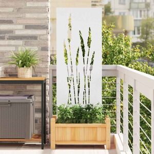 Garden Privacy Screen White 50 x 140 cm Cold-rolled steel vidaXL Garden Privacy Screen White 50 x 140 cm Cold-rolled steel vidaXL