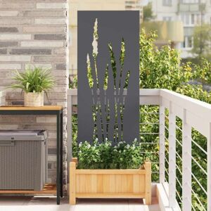 Garden Privacy Screen Anthracite 50 x 140 cm Cold-rolled steel vidaXL Garden Privacy Screen Anthracite 50 x 140 cm Cold-rolled steel vidaXL