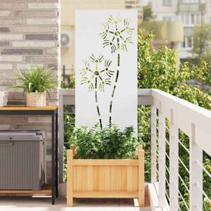 Garden Privacy Screen White 50 x 140 cm Cold-rolled steel vidaXL Garden Privacy Screen White 50 x 140 cm Cold-rolled steel vidaXL