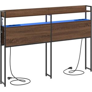 Storage Headboard with Shelf Brown oak 160 cm Engineered wood Vidaxl Storage Headboard with Shelf Brown oak 160 cm Engineered wood Vidaxl