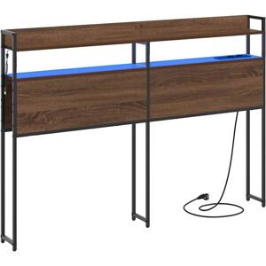 Storage Headboard with Shelf Brown oak 135 cm Engineered wood Vidaxl Storage Headboard with Shelf Brown oak 135 cm Engineered wood Vidaxl