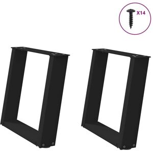 Coffee Table Legs U-Shaped 2 pcs Black 50x(42-43) cm Steel Vidaxl Coffee Table Legs U-Shaped 2 pcs Black 50x(42-43) cm Steel Vidaxl