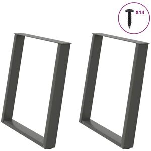 Dining Table Legs U-Shaped 2 pcs Anthracite 80x(72-73) cm Steel Vidaxl Dining Table Legs U-Shaped 2 pcs Anthracite 80x(72-73) cm Steel Vidaxl