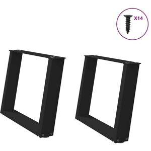 Vidaxl - Coffee Table Legs U-Shaped 2 pcs Black 70x(42-43) cm Steel Vidaxl - Coffee Table Legs U-Shaped 2 pcs Black 70x(42-43) cm Steel