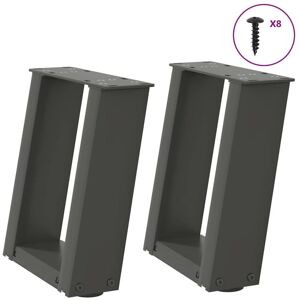 Coffee Table Legs U-Shaped 2 pcs Anthracite 30x(30-31) cm Steel Vidaxl Coffee Table Legs U-Shaped 2 pcs Anthracite 30x(30-31) cm Steel Vidaxl