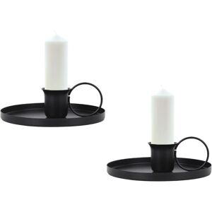 WOIYIC Vintage Chandelier, 2 Pieces Metal Candlesticks Black Candlesticks with Handle and Retro Tray Candelabras Table Decoration for Christmas Halloween WOIYIC Vintage Chandelier, 2 Pieces Metal Candlesticks Black Candlesticks with Handle and Retro Tray Candelabras Table Decoration for Christmas Halloween
