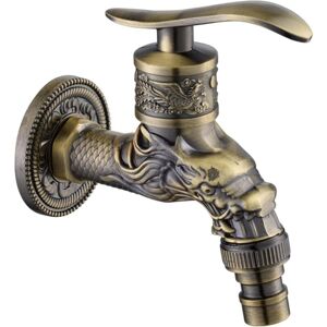 Gotrays - Vintage Faucet, Zinc Alloy Dragon Cut Water Faucet, 1/2 Inch Antique Brass Wall Mounted Faucet, Sink Faucet Washing Machine Faucet, Old Gotrays - Vintage Faucet, Zinc Alloy Dragon Cut Water Faucet, 1/2 Inch Antique Brass Wall Mounted Faucet, Sink Faucet Washing Machine Faucet, Old