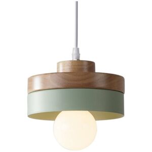 Wottes - Vintage Industrial Ceiling Pendant Light Fixture Metal Wooden Hanging Lamp Green Round Chandelier Lampshade Wottes - Vintage Industrial Ceiling Pendant Light Fixture Metal Wooden Hanging Lamp Green Round Chandelier Lampshade
