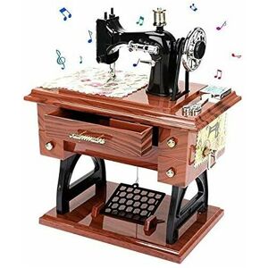 HOOPZI Vintage Music Box Mini Sewing Machine Style Mechanical Music box Gift for Birthday Christmas Valentine's Day Home decoration Crafts HOOPZI Vintage Music Box Mini Sewing Machine Style Mechanical Music box Gift for Birthday Christmas Valentine's Day Home decoration Crafts