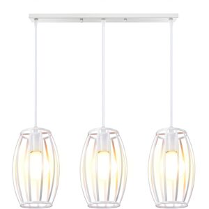 NORCKS Vintage Pendant Light 3 Lights Metal Lampshade Industrial Ceiling Light Creative Ceiling Light E27 For Kitchen Hallway Decorative Lighting White NORCKS Vintage Pendant Light 3 Lights Metal Lampshade Industrial Ceiling Light Creative Ceiling Light E27 For Kitchen Hallway Decorative Lighting White