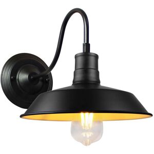 AXHUP Vintage Wall Lighting Fitting Industrial Metal Wall Sconce Fixtures Wall Lamp with Black Lampshade for Indoor Outdoor AXHUP Vintage Wall Lighting Fitting Industrial Metal Wall Sconce Fixtures Wall Lamp with Black Lampshade for Indoor Outdoor