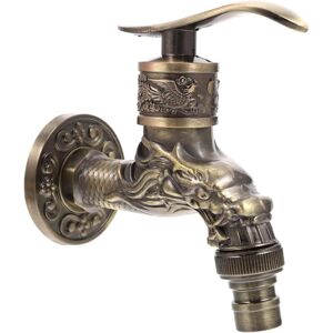 COOCHEER Vintage wall-mounted tap, antique brass tap, vintage garden tap, wall-mounted zinc alloy tap carved with a dragon, wall-mounted cold water tap, COOCHEER Vintage wall-mounted tap, antique brass tap, vintage garden tap, wall-mounted zinc alloy tap carved with a dragon, wall-mounted cold water tap,