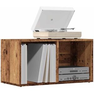 Lp Storage Box Old Wood 69.5x34x36 cm Engineered Wood Vidaxl Lp Storage Box Old Wood 69.5x34x36 cm Engineered Wood Vidaxl