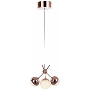 LITECRAFT Visconte Corona Ceiling Pendant 3 Light with Sparkle Ball Shades - Copper - Copper LITECRAFT Visconte Corona Ceiling Pendant 3 Light with Sparkle Ball Shades - Copper - Copper