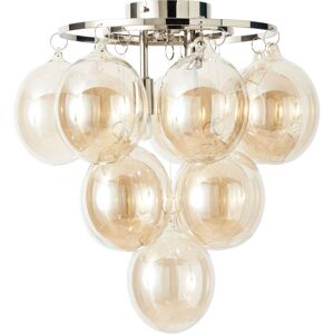 Litecraft - Visconte Maiori Ceiling Light Small Flush with Champagne Shades - Nickel Litecraft - Visconte Maiori Ceiling Light Small Flush with Champagne Shades - Nickel