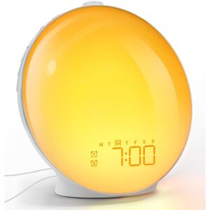 WOIYIC Vollbild LED Light Alarm Clock with Rotating Button, Dual Alarms, Natural Sounds, Snooze, FM Radio, 20 Brightness Settings for Adults and Kids WOIYIC Vollbild LED Light Alarm Clock with Rotating Button, Dual Alarms, Natural Sounds, Snooze, FM Radio, 20 Brightness Settings for Adults and Kids