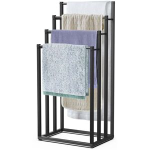 VOUNOT Freestanding Towel Rail 4-Tier Metal Towel Stand, Black VOUNOT Freestanding Towel Rail 4-Tier Metal Towel Stand, Black