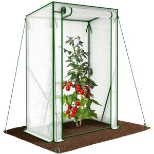 VOUNOT Garden Greenhouse w/Roll-Up Door, 135g/m² PE Cover, 100x50x150cm, White VOUNOT Garden Greenhouse w/Roll-Up Door, 135g/m² PE Cover, 100x50x150cm, White