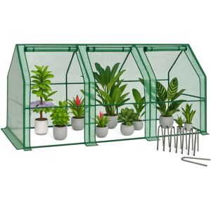 VOUNOT Mini Greenhouse with 3 Zipper Windows, Reinforced PE Cover for Plants, Green VOUNOT Mini Greenhouse with 3 Zipper Windows, Reinforced PE Cover for Plants, Green