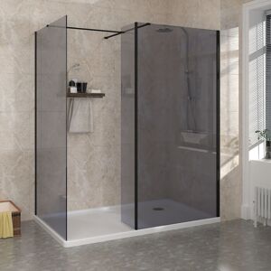 NRG - Walk in Wet Room Shower Enclosure Grey Easy Clean Glass Screen with Return Panel 800mm & 1000mm NRG - Walk in Wet Room Shower Enclosure Grey Easy Clean Glass Screen with Return Panel 800mm & 1000mm