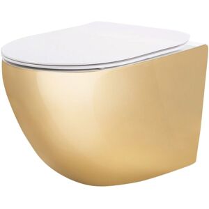 Wall-Hung Toilet Bowl Rea Carlo Mini Tornado Nf 0,4 Gold Wall-Hung Toilet Bowl Rea Carlo Mini Tornado Nf 0,4 Gold