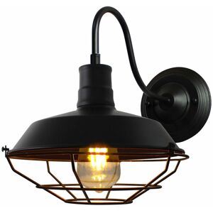 AXHUP Wall Lighting Fitting, Vintage Industrial Wall Lights with Cage, Retro Metal Wall Sconces Fixture for Bedroom Living Room Bar (All Black) AXHUP Wall Lighting Fitting, Vintage Industrial Wall Lights with Cage, Retro Metal Wall Sconces Fixture for Bedroom Living Room Bar (All Black)
