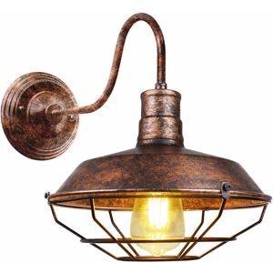 AXHUP Wall Lighting Fitting, Vintage Industrial Wall Lights with Cage, Retro Metal Wall Sconces Fixture for Bedroom Living Room Bar (Rust) AXHUP Wall Lighting Fitting, Vintage Industrial Wall Lights with Cage, Retro Metal Wall Sconces Fixture for Bedroom Living Room Bar (Rust)
