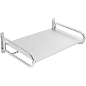 CNCEST Wall Mount Microwave Shelf 58cm w/ 6 Hooks Stainless Steel Kitchen Organize Rack CNCEST Wall Mount Microwave Shelf 58cm w/ 6 Hooks Stainless Steel Kitchen Organize Rack