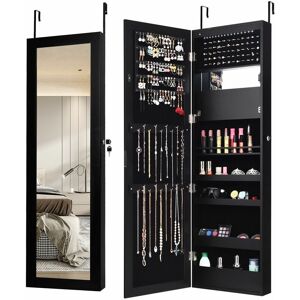 Costway - Wall-mounted Jewelry Storage Cabinet Door Hanging Jewelry Armoire w/ Full Mirror Costway - Wall-mounted Jewelry Storage Cabinet Door Hanging Jewelry Armoire w/ Full Mirror