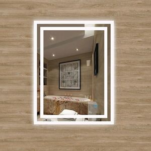 Aica Sanitaire - 500x700 Illuminated Bathroom Mirror with led Lights,Wall Mounted,IP44,Vertical or Horizontal Aica Sanitaire - 500x700 Illuminated Bathroom Mirror with led Lights,Wall Mounted,IP44,Vertical or Horizontal