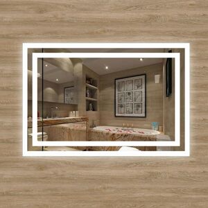 Aica Sanitaire - 1000x600 Illuminated Bathroom Mirror with led Lights,Wall Mounted,IP44,Vertical or Horizontal Aica Sanitaire - 1000x600 Illuminated Bathroom Mirror with led Lights,Wall Mounted,IP44,Vertical or Horizontal