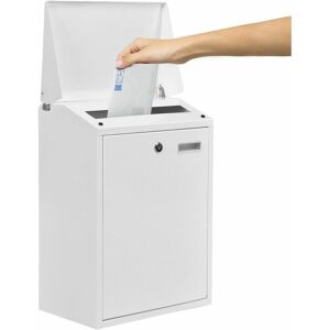 Costway - Wall Mounted Outdoor Large Lockable Mailbox Steel Locking Home Letter Post Box Costway - Wall Mounted Outdoor Large Lockable Mailbox Steel Locking Home Letter Post Box