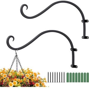 ALWAYSH Wall Mounted Plant Holder 2 Pieces Wall Hanging Plant Hook Metal Wrought Iron Hanging Basket Holders for Hanging Plants, Lanterns, Bird Feeders ALWAYSH Wall Mounted Plant Holder 2 Pieces Wall Hanging Plant Hook Metal Wrought Iron Hanging Basket Holders for Hanging Plants, Lanterns, Bird Feeders