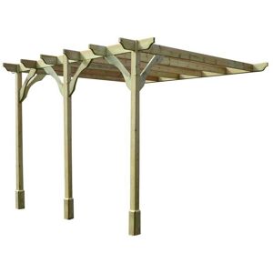 Rutland County Garden Furniture Ltd - Wall Mounted Premium Pergola 3 Posts - Wood - L180 x W660 x H270 cm - Light Green Rutland County Garden Furniture Ltd - Wall Mounted Premium Pergola 3 Posts - Wood - L180 x W660 x H270 cm - Light Green