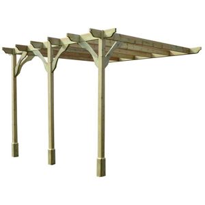 Rutland County Garden Furniture Ltd - Wall Mounted Premium Pergola 3 Posts - Wood - L180 x W720 x H270 cm - Light Green Rutland County Garden Furniture Ltd - Wall Mounted Premium Pergola 3 Posts - Wood - L180 x W720 x H270 cm - Light Green